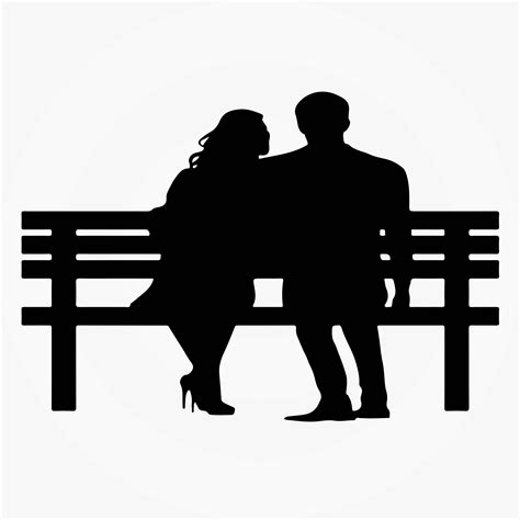 Couple Sitting on a Bench Svg Lovers on a Bench Clipart - Etsy Canada