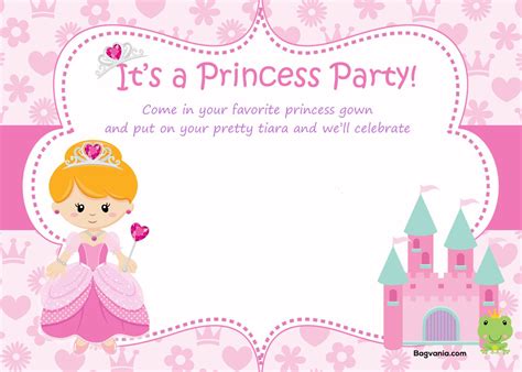 FREE Princess Birthday Invitations – Bagvania FREE Printable Invitation ...