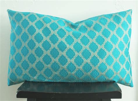 Turquoise Lace Pillow Cover, 16x26 Moroccan Lumbar Pillow, Boho Bedding, Anthropologie Inspired ...