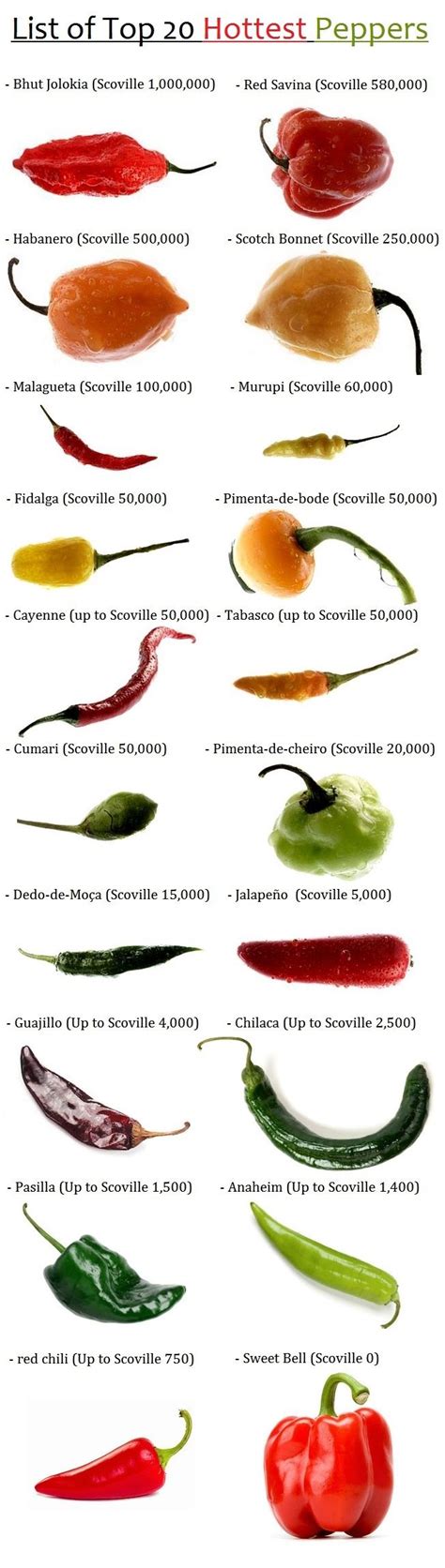 hot pepper varieties chart