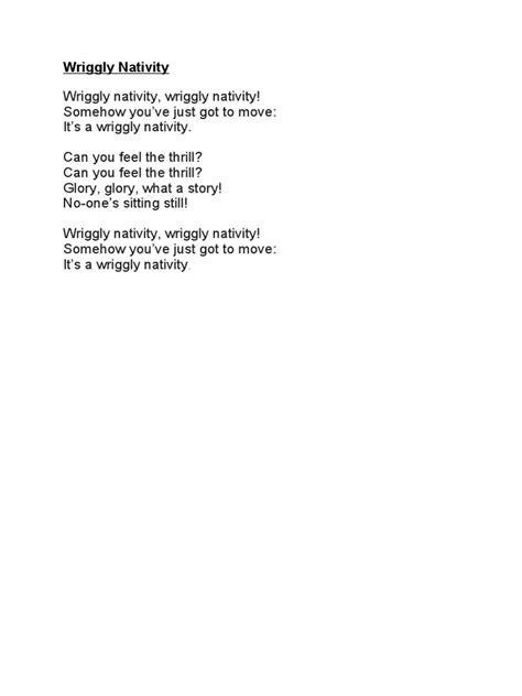 Wriggly Nativity Lyrics | PDF | Sheep