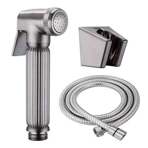 Brushed Nickel Brass Toilet Handheld Bidet Sprayer With Hose And