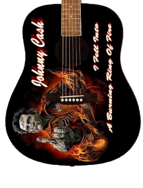 Johnny Cash Custom Guitar | Etsy