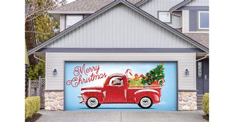 Red Truck Christmas Garage Banner Door Mural | Garage Christmas Banner s | POPSUGAR Home Photo 24