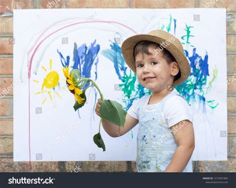 Creative Child Playing Painting On Nature Stock Photo 1215597382 | Shutterstock