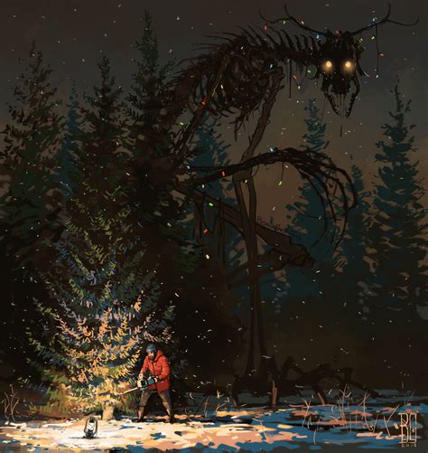 ArtStation - Christmas tree, Boris Groh | Creepy art, Dark fantasy art, Scary art