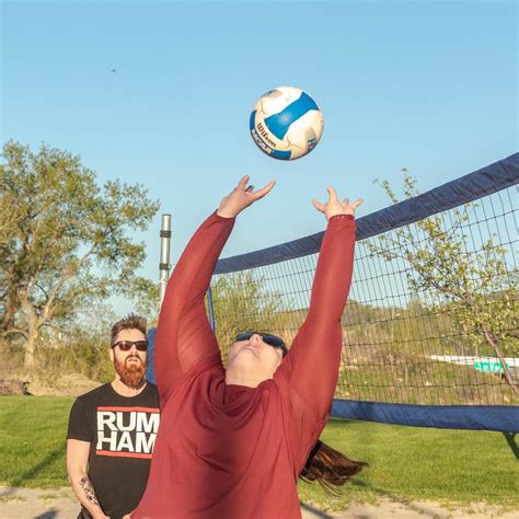 Now that it’s nice outside, let’s play some sand volleyball! # ...