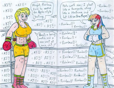 Boxing Human Rainbow Dash vs Applejack by Jose-Ramiro on DeviantArt