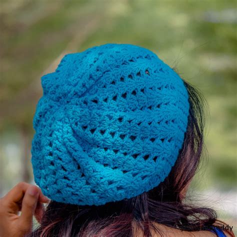 Simple Shell Stitches Slouchy Hat free crochet pattern