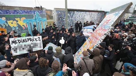 Berlin Wall Protesters Halt Demolition Work | World News | Sky News