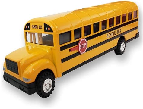 Amazon.com: ArtCreativity Die Cast Yellow School Bus Toy for Kids - 8.5 Inch Pull Back Car with ...