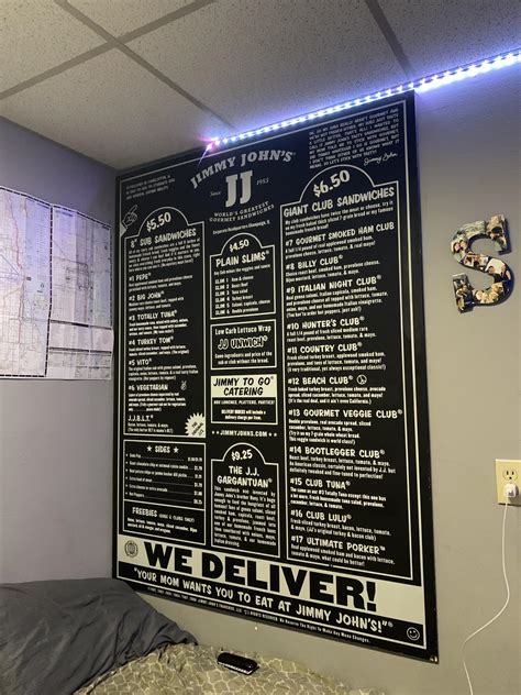 Y’all like the JJ Menu I got in my room🥴 : r/jimmyjohns