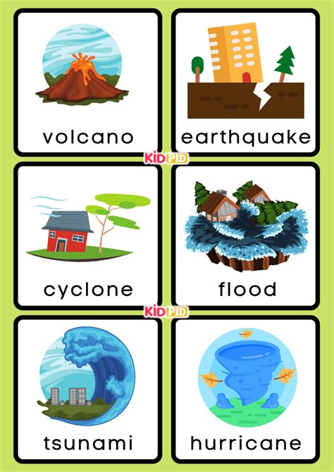 Natural and Man Made Disasters Flashcards Matching Game - Kidpid