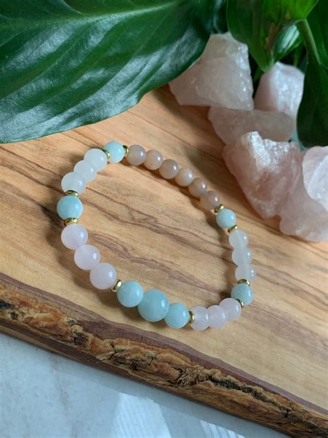 Fertility Bracelet Rose quartz Aquamarine Ivf rose quartz | Etsy