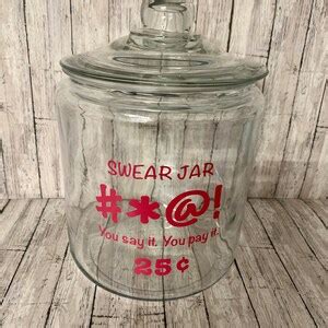 Swear Jar Decal, Swear Jar Savings, Jar Decal, Swear Jar Piggy Bank, Permanent Vinyl Decal ...