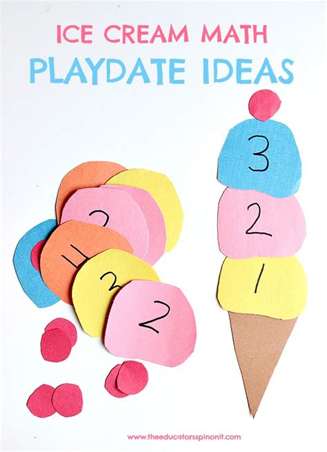 Ice Cream MATH Playdate for Preschoolers