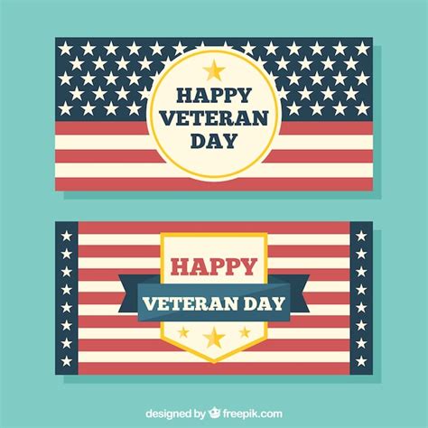 Free Vector | Veterans day banners