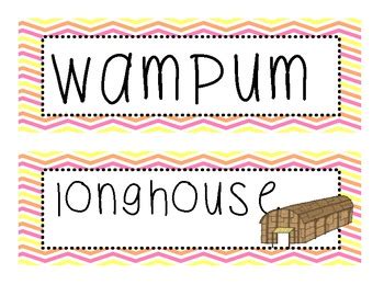 Native American Word Wall Vocabulary Cards by Brooklyn Boggs | TpT