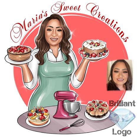 Baker Cartoon Logo, Chef Logo Design, Custom Portrait, Cake Shop Logo, Dessert Maker Logo, Cake ...