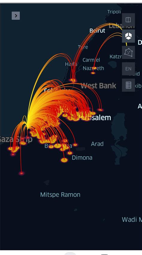 Interactive rockets launches into Israel : r/MapPorn