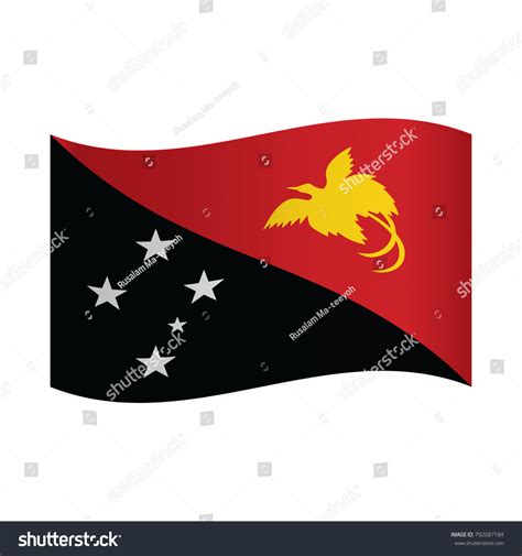 Flag Papua New Guinea Vector Illustrationpapua Stock Vector (Royalty ...