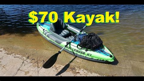 $70 Intex Challenger K1 inflatable kayak review - YouTube