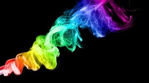 HD wallpaper: Rainbow Smoke Contrast, Aero, Colorful, multi colored, black background ...