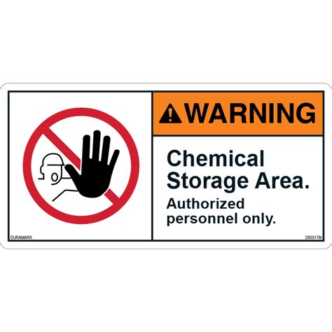 ANSI Safety Label - Warning - Chemical Storage Area