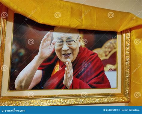 Portrait Photo of the Tibetan Spiritual Leader His Highness Dalai Lama Living in Dharamshala ...