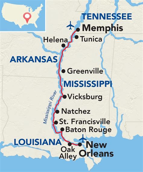 Lower Mississippi River Itinerary Map | Mississippi river, Mississippi ...