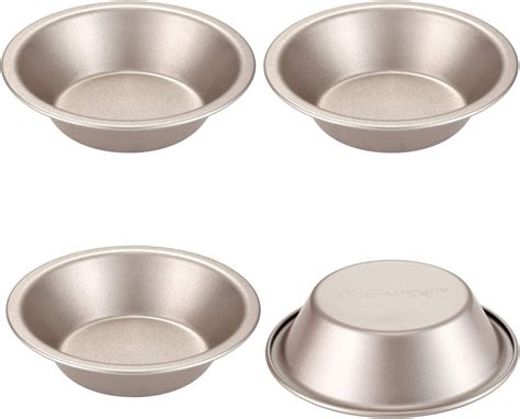 CHEFMADE Mini Pie Pan Set, 5-Inch 4Pcs Non-Stick Round Bread and Meat ...