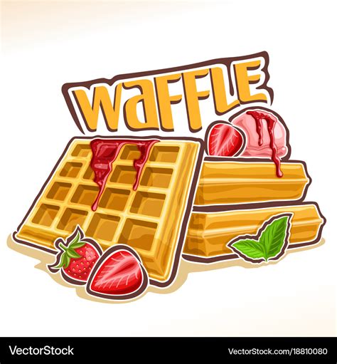 Logo for belgian waffle Royalty Free Vector Image