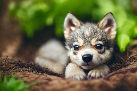 Cute Wolf Pups Playing