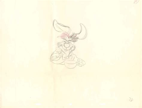 Vintage Disney Alice in Wonderland: March Hare Animation Drawing - Who's Dinah?