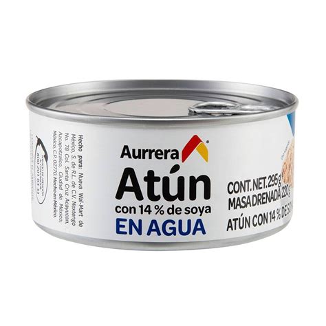 Atún Aurrera con 14% de soya en agua 295 g | Walmart