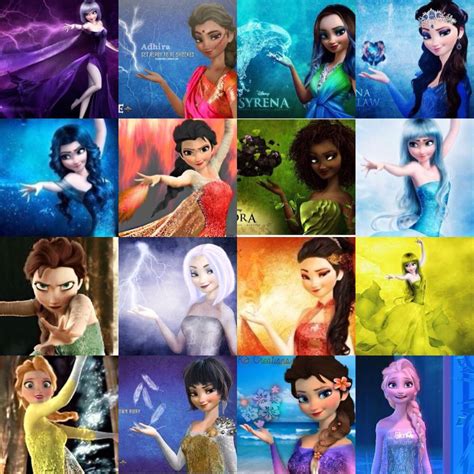 Elsa with different powers. And as a Ravenclaw in the one on the top right corner... | Disney ...