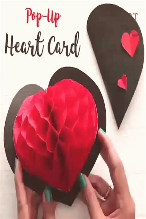 DIY Popup Heart Card Diy pop up card | Paper crafts, Easy paper crafts, Diy gifts
