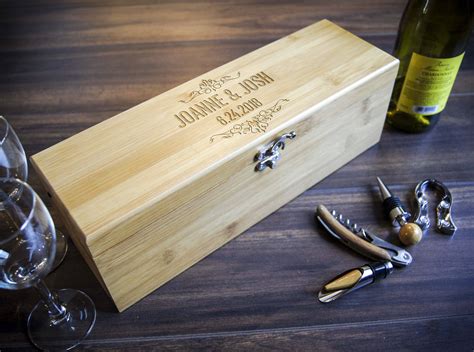 Personalized wooden wine box, Luxury wine box, anniversary gift, wedding gift, corporate gift ...