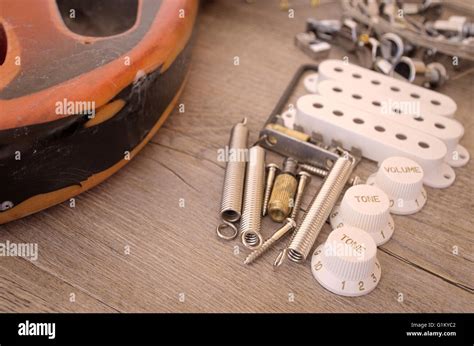 Vintage electric guitar spare parts Stock Photo - Alamy