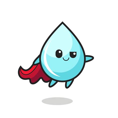 cute water drop superhero character is flying 3320907 Vector Art at Vecteezy