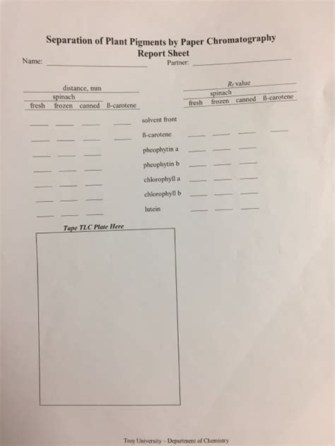 Results l. Tape your chromatography plate to sheet in | Chegg.com