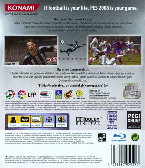 PES 2008: Pro Evolution Soccer cover or packaging material - MobyGames