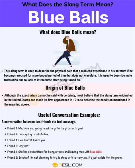 What Does the Slang Term ‘Blue Balls’ Mean? • 7ESL