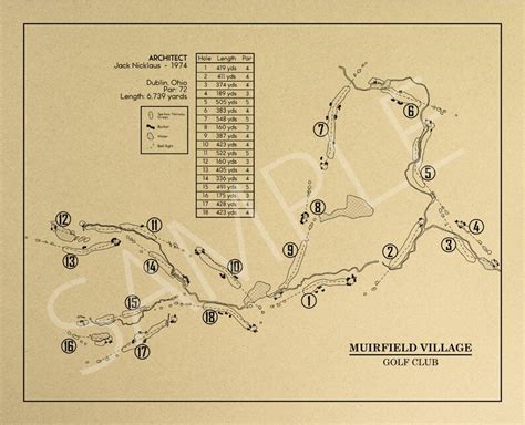 Muirfield Village Golf Club Outline print - Etsy