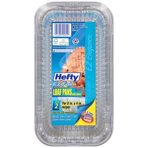 Hefty EZ Foil Aluminum Foil Loaf Pans with Lids, 8x4 Inch, 2 Count - Walmart.com