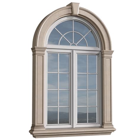 Arc Classical Frame Window - 3D Model for VRay, Corona