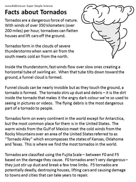 science experiment activity pages- tornado fact sheet | All About ...