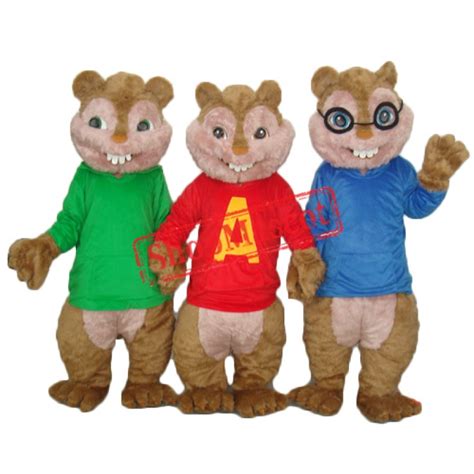 Theodore Chipmunk Mascot Adult Costume Free Shipping