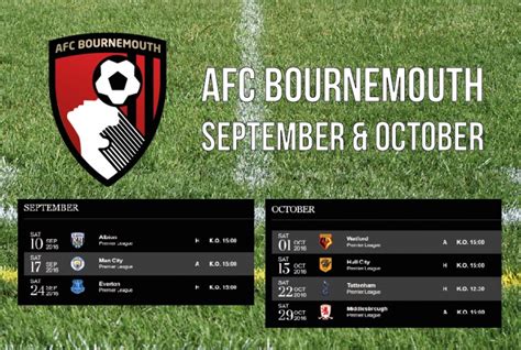 AFC Bournemouth Sept & Oct Fixtures | Visit Bournemouth