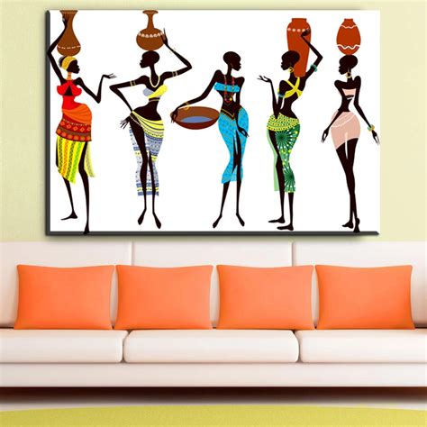 Zz2205 Modern Portrait Canvas Art Abstract African Oil Painting Wall ...